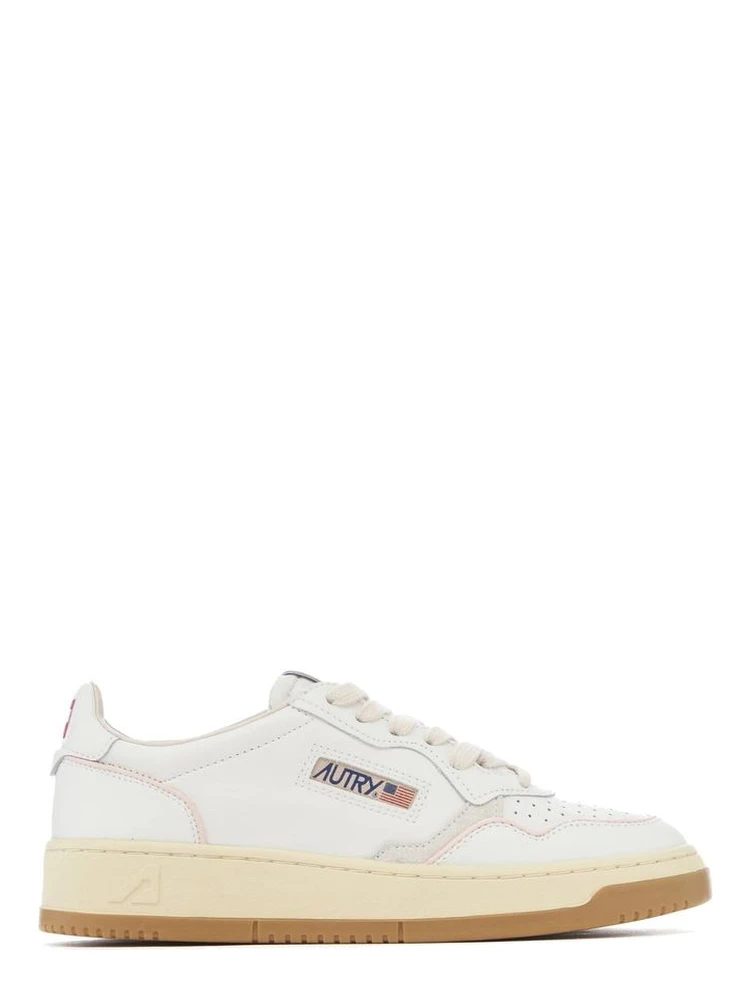 White Goatskin Low Top Sneakers
