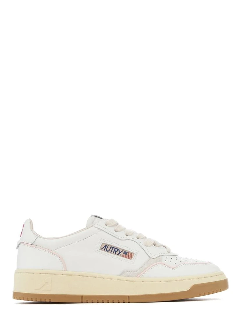 White Goatskin Low Top Sneakers