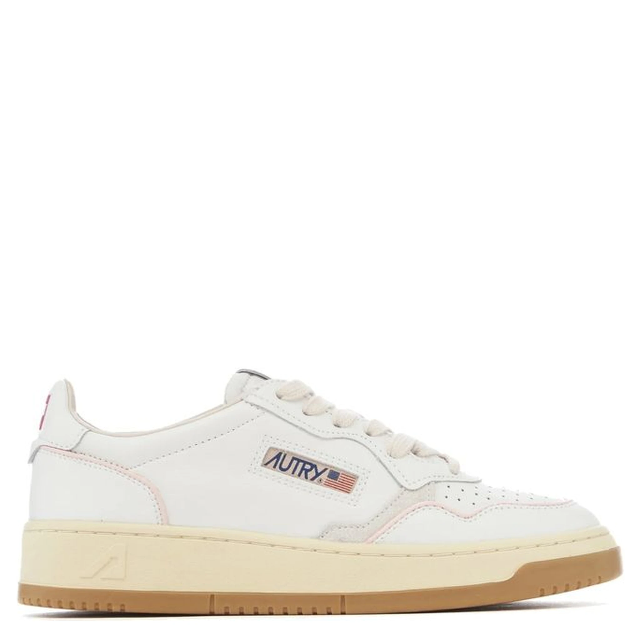 White Goatskin Low Top Sneakers