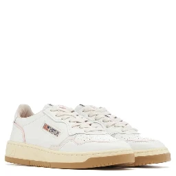 White Goatskin Low Top Sneakers