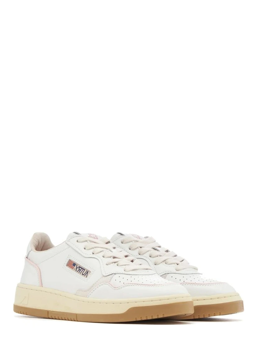 White Goatskin Low Top Sneakers