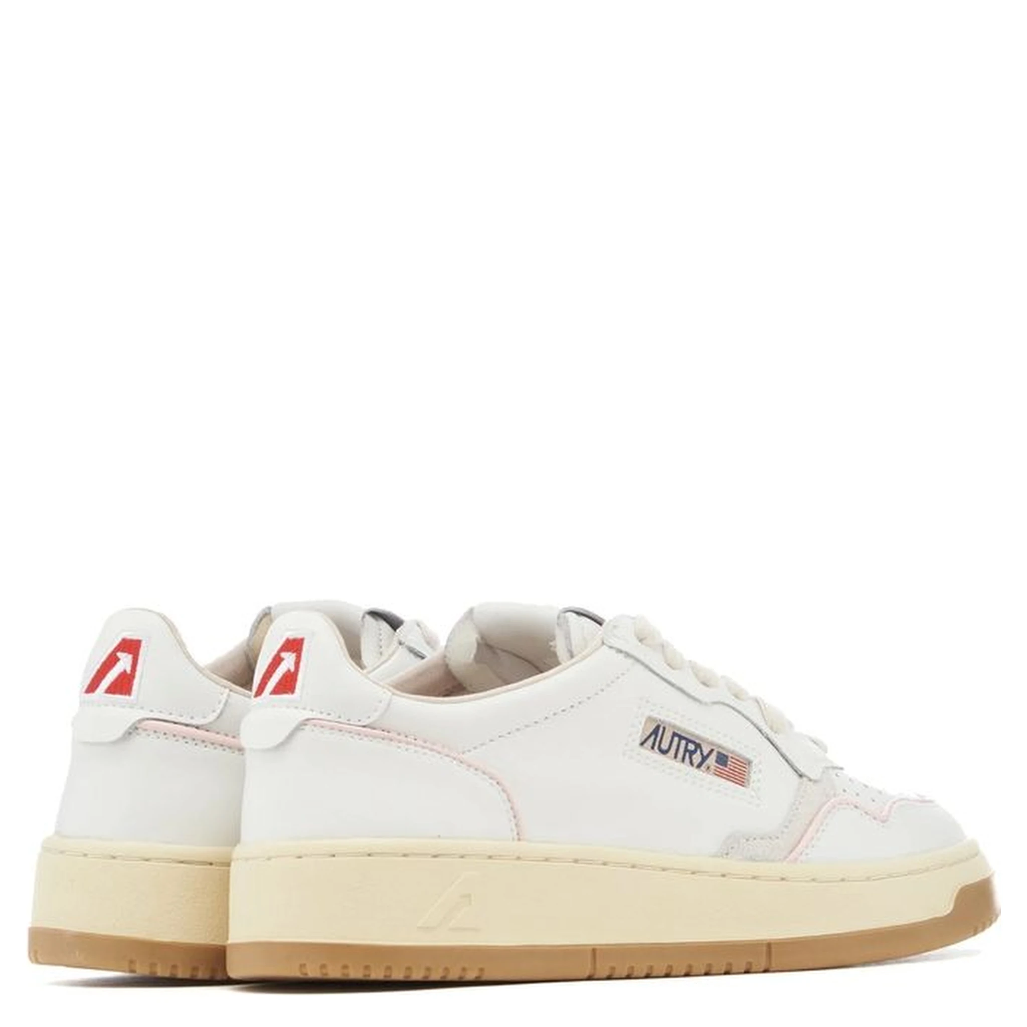 White Goatskin Low Top Sneakers