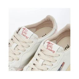 White Goatskin Low Top Sneakers