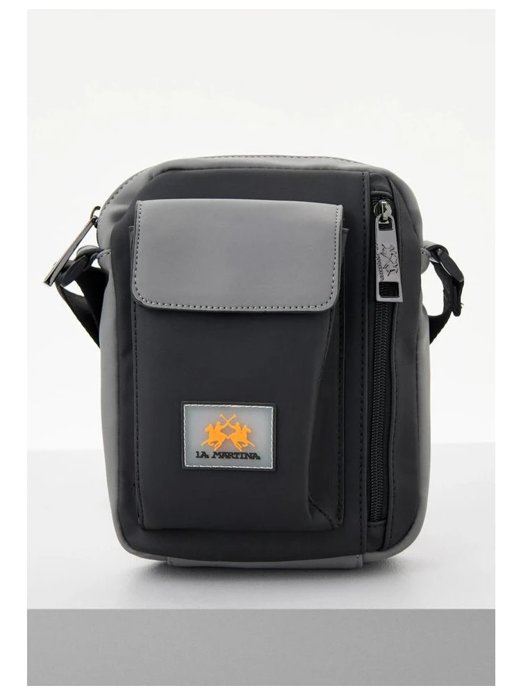 Black Polyethylene Crossbody Bag