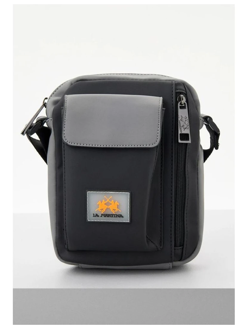 Black Polyethylene Crossbody Bag