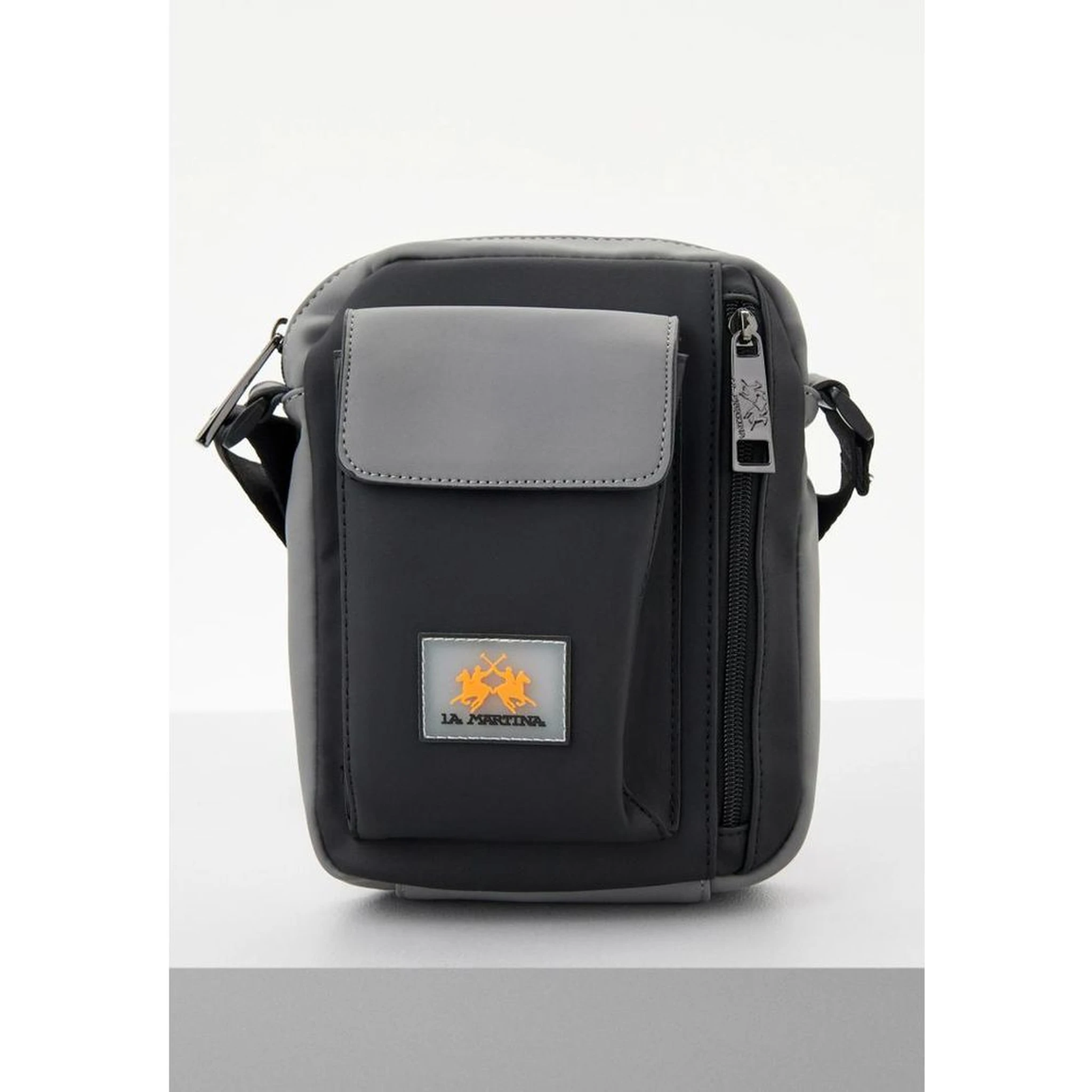 Black Polyethylene Crossbody Bag