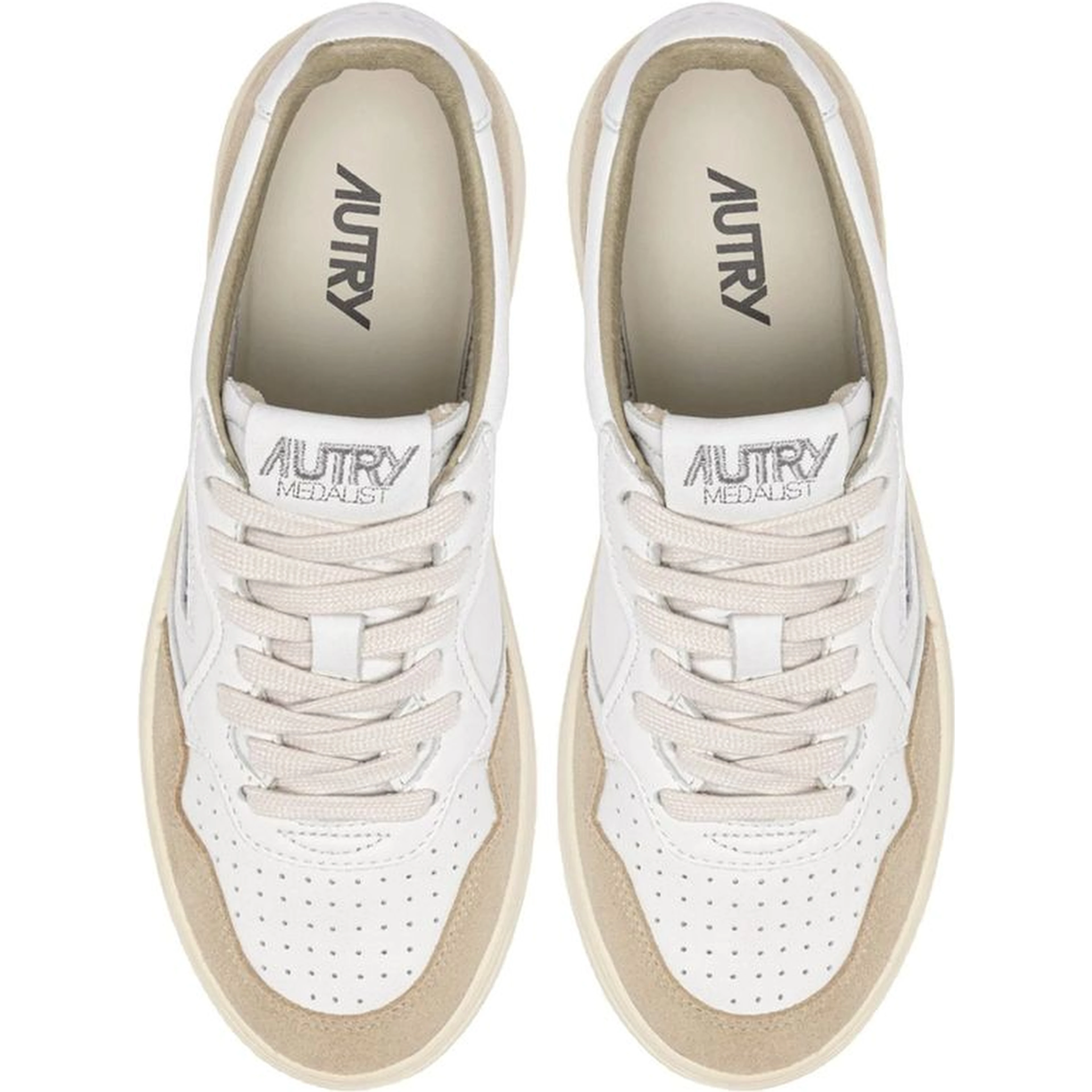 White Goatskin Low Top Sneakers