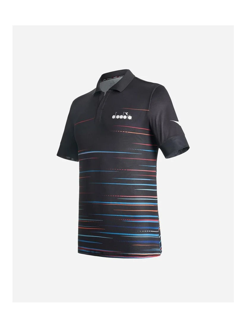 Black Polyester Polo Shirt