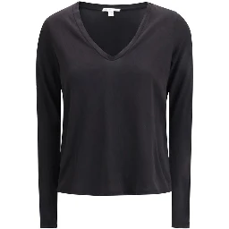Black Cotton Long Sleeve T-Shirt