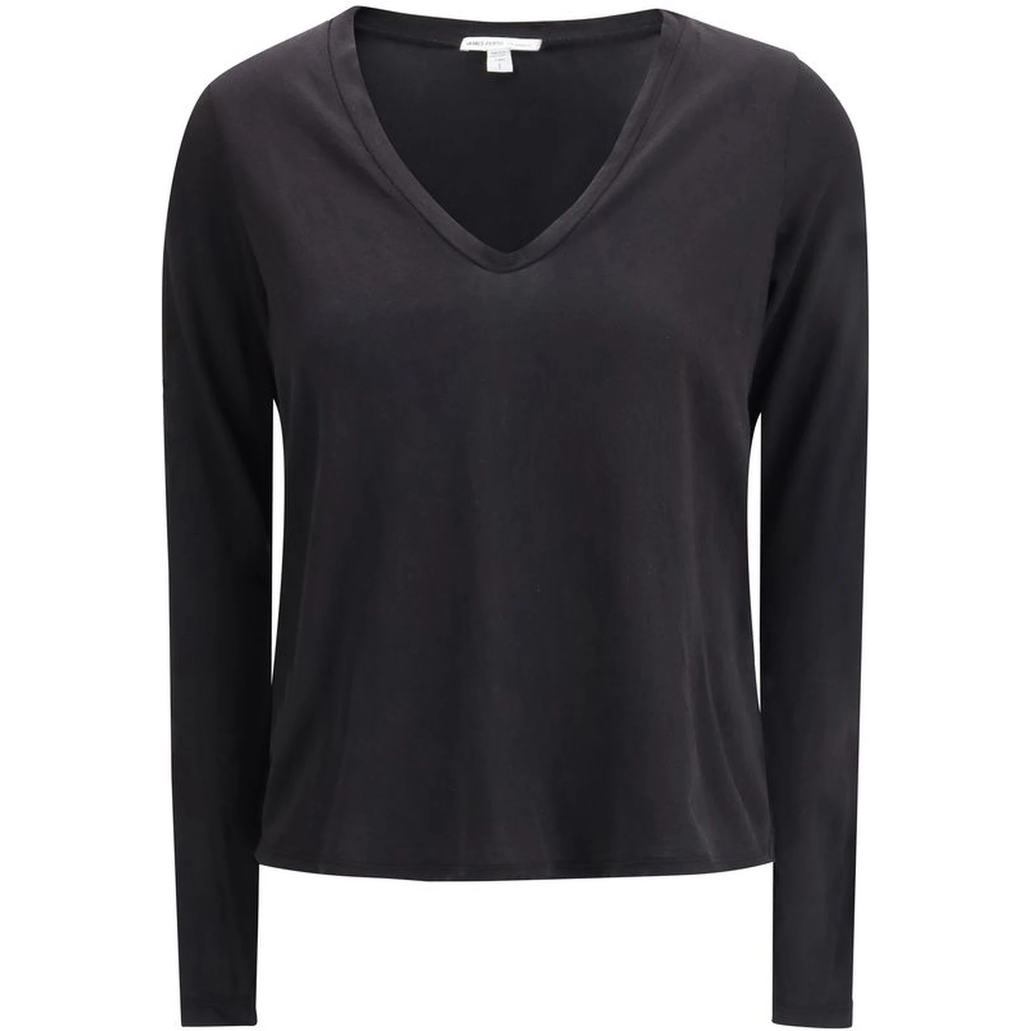 Black Cotton Long Sleeve T-Shirt