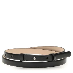 Black Leather Thin Belt