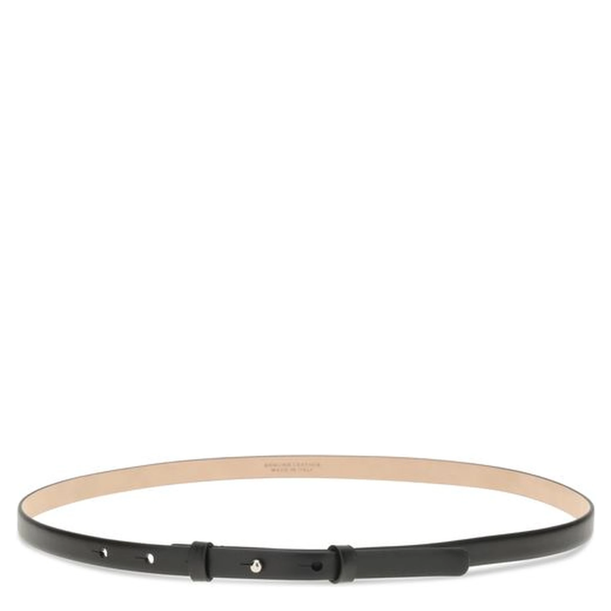 Black Leather Thin Belt