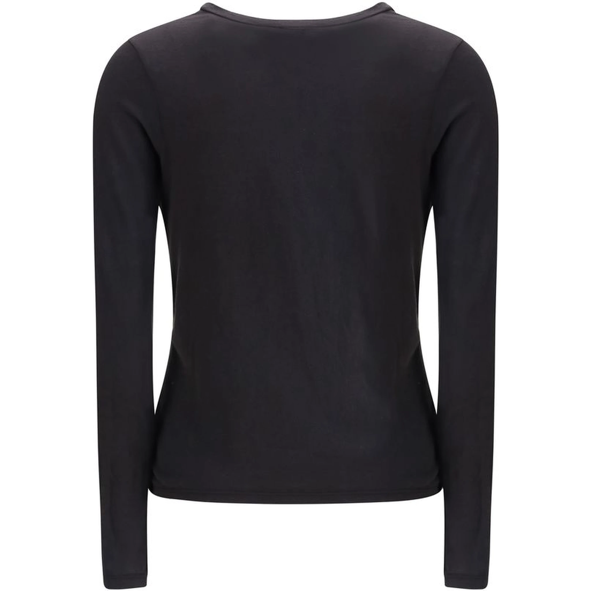 Black Cotton Long Sleeve T-Shirt
