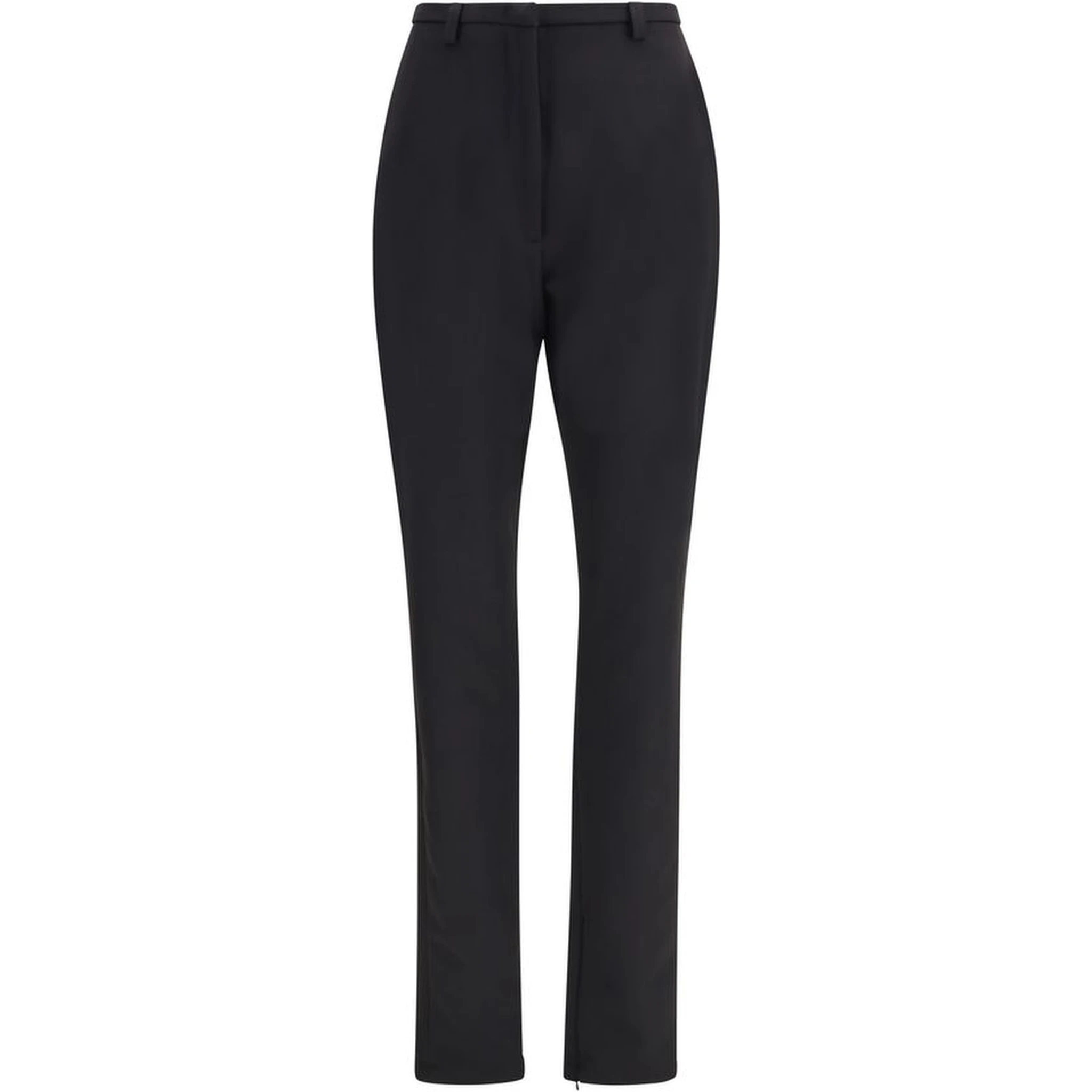 Black Polyester Skinny Pants