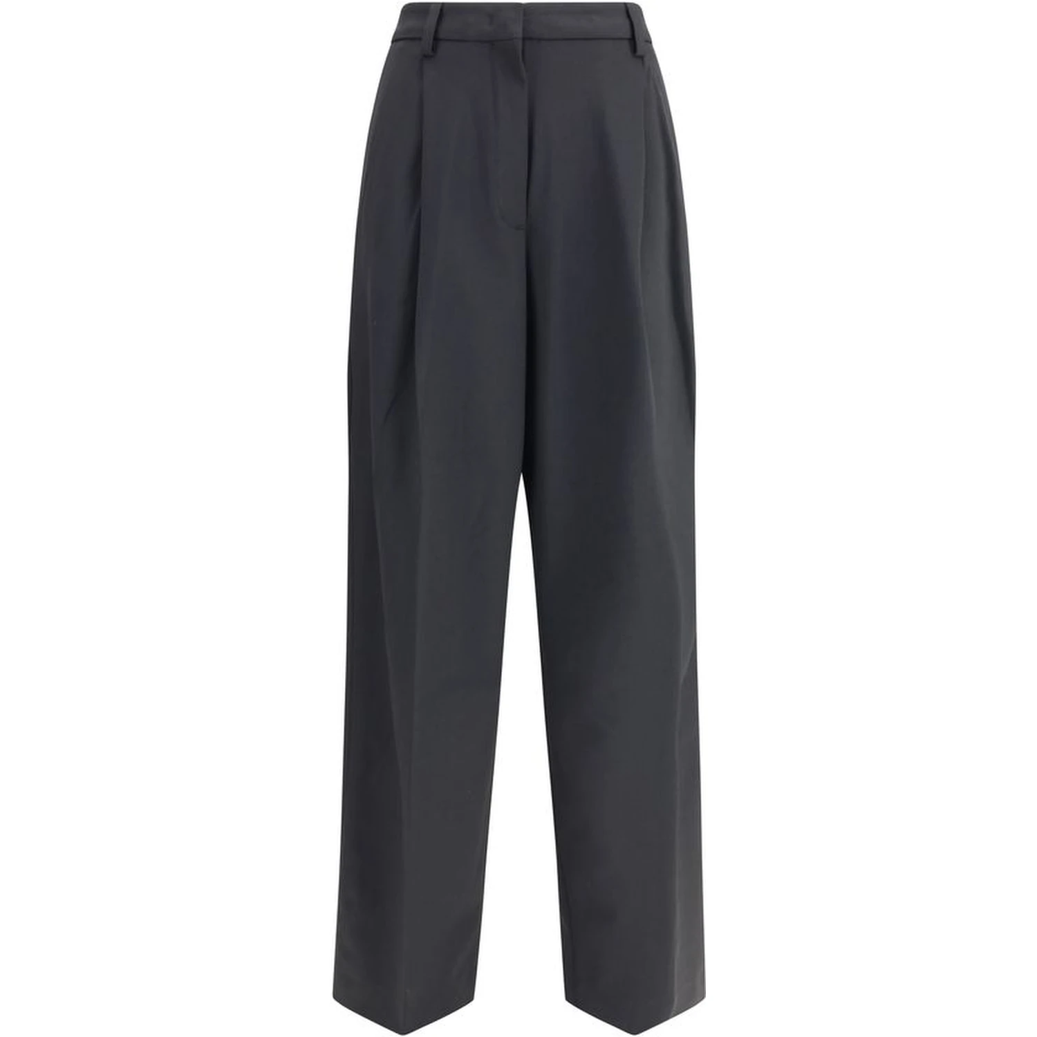 Black Polyester Casual Pants
