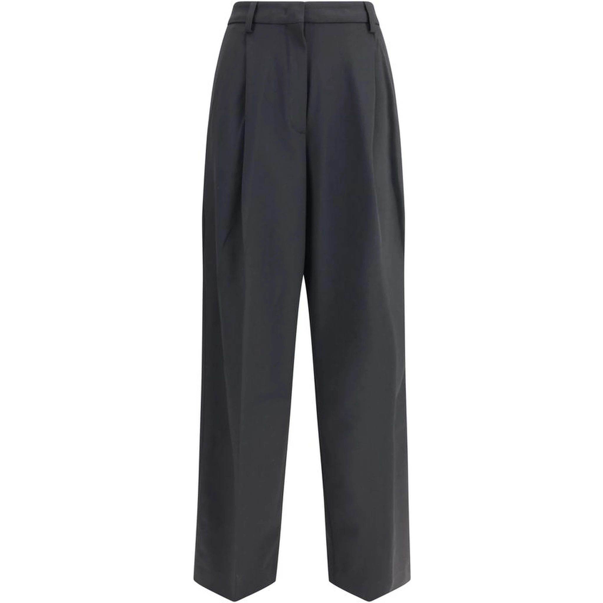 Black Polyester Casual Pants