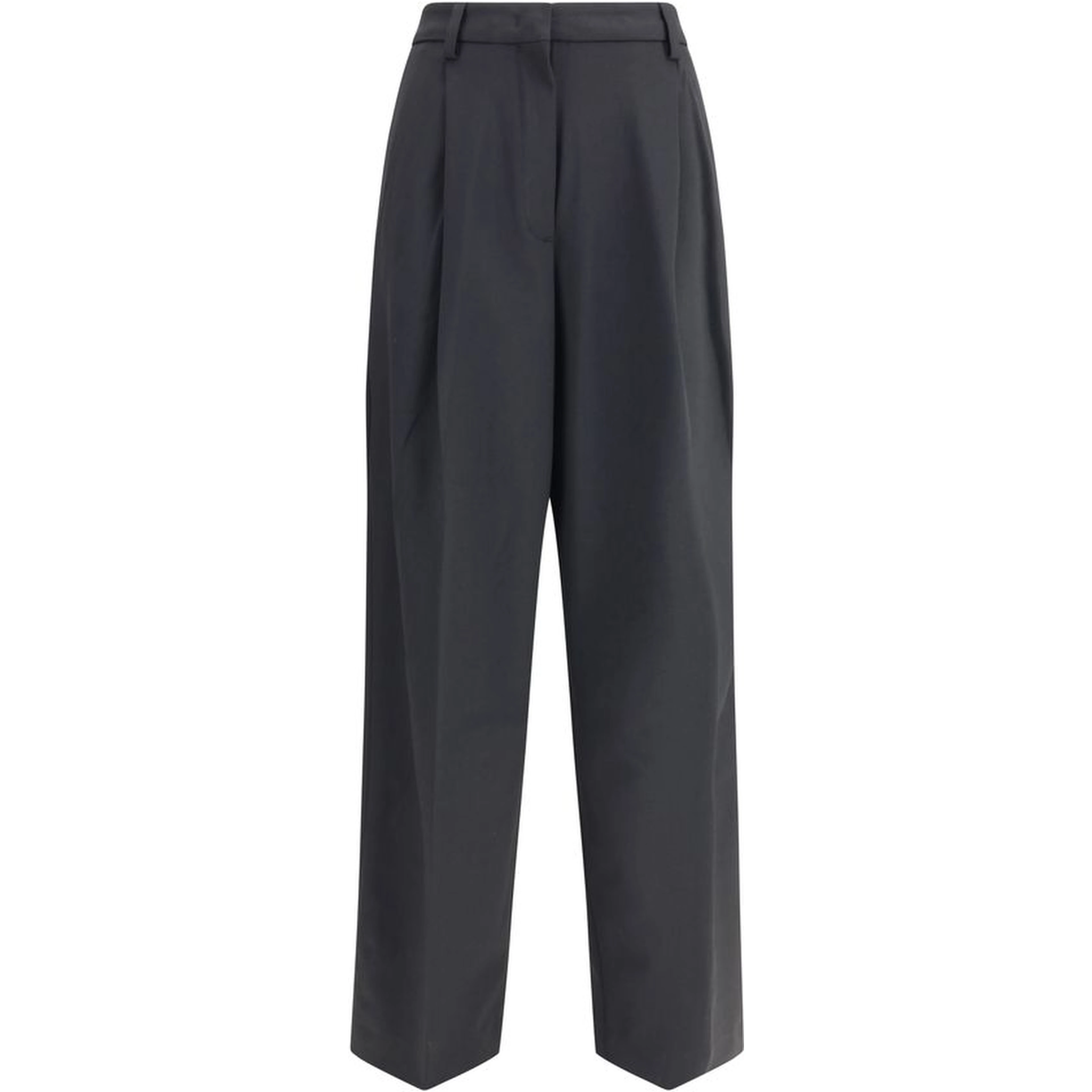 Black Polyester Casual Pants