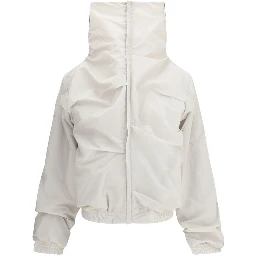 Gray Polyamide Full-Length Jacket