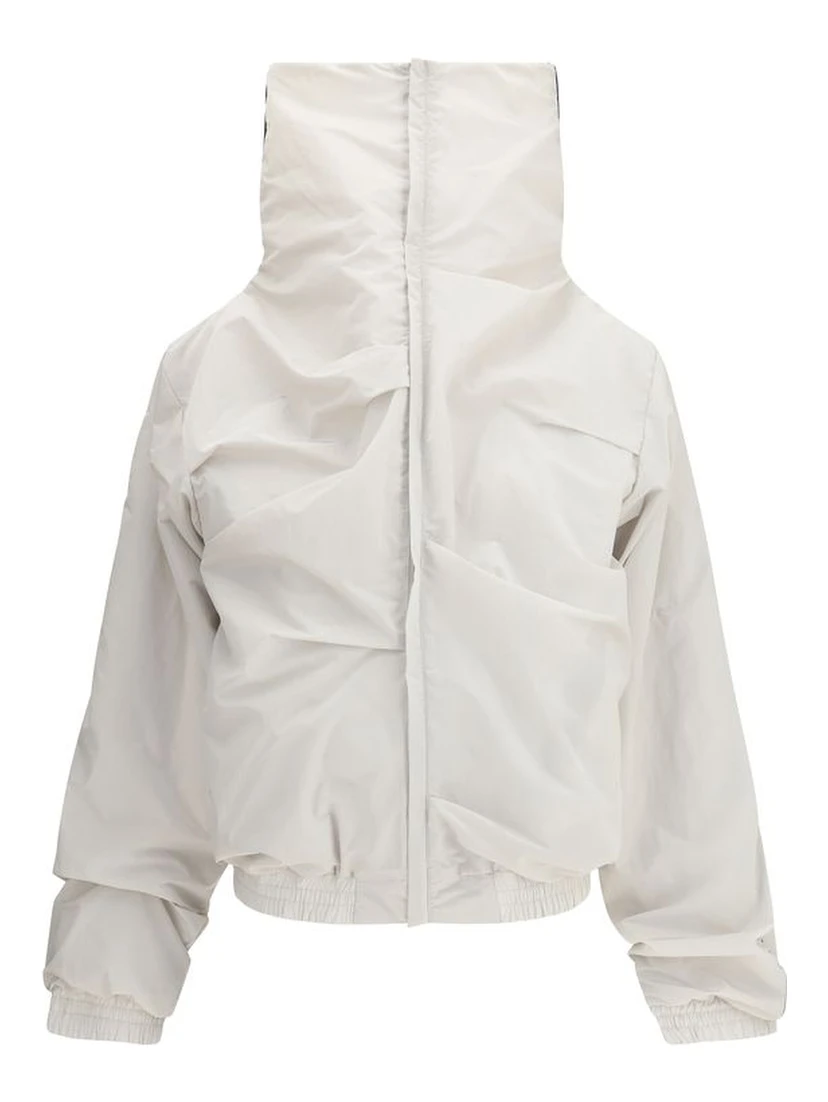 Gray Polyamide Full-Length Jacket