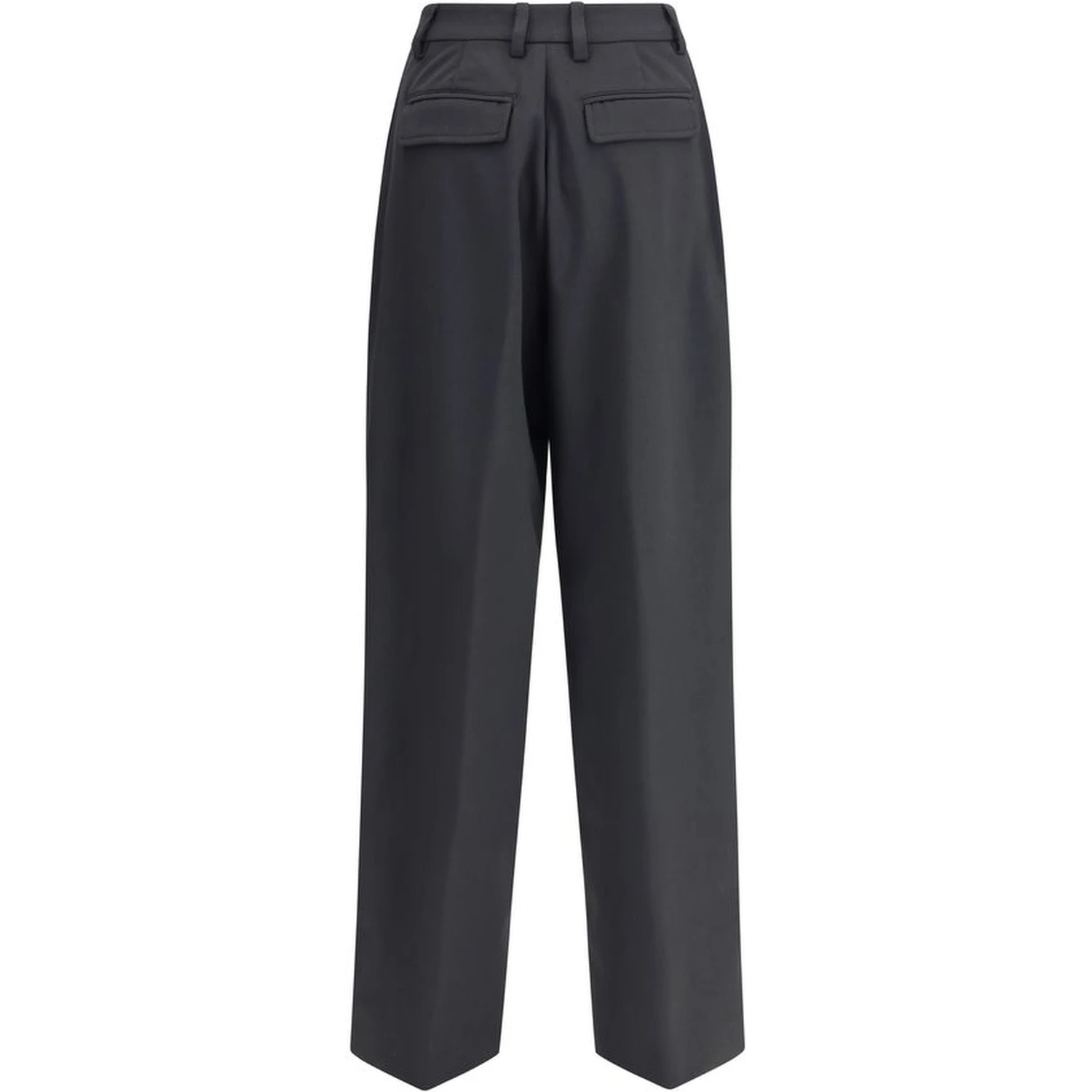 Black Polyester Casual Pants