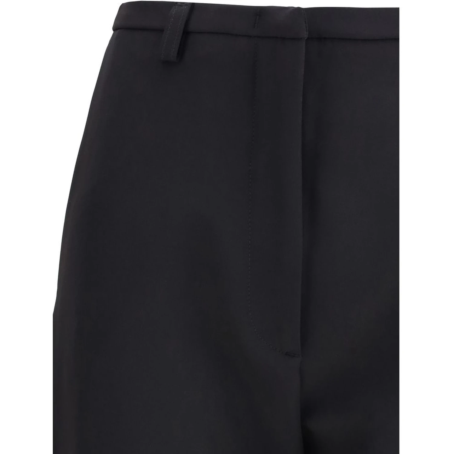 Black Polyester Skinny Pants