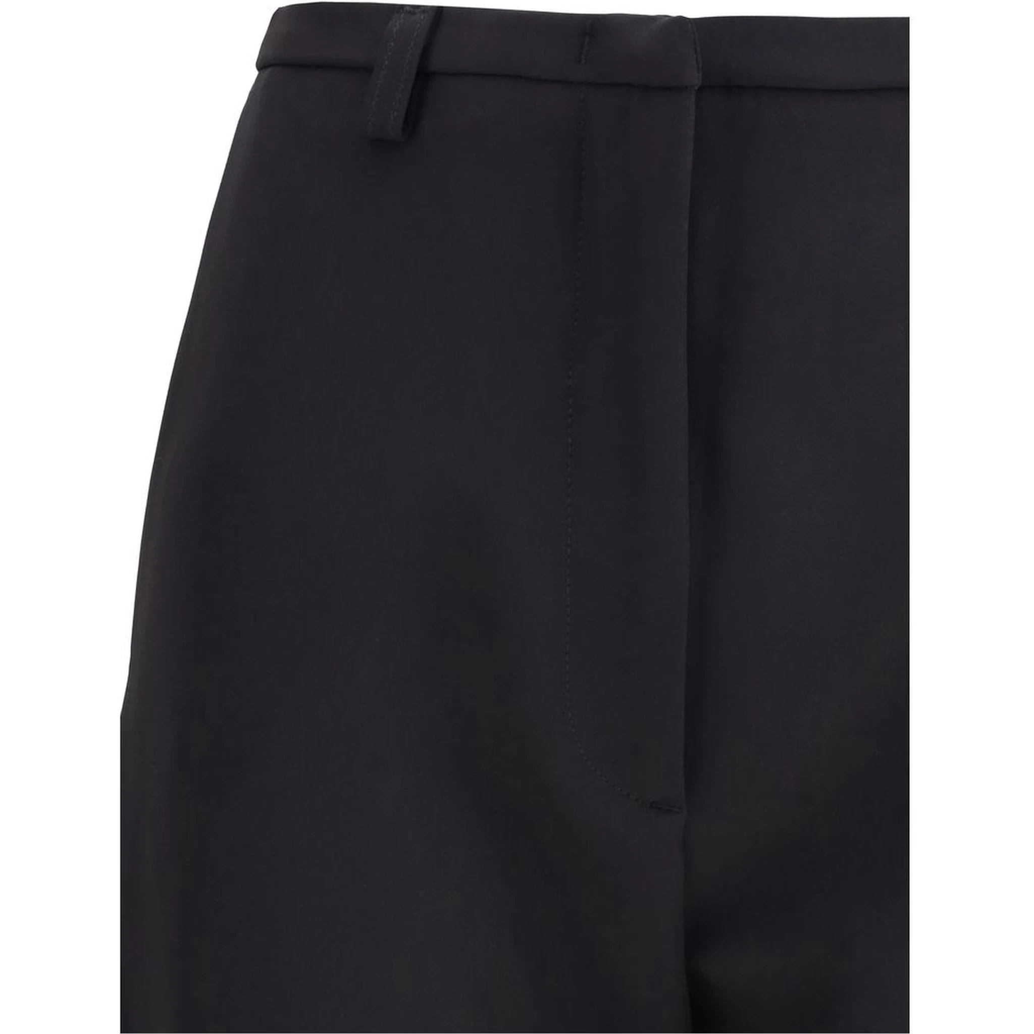 Black Polyester Skinny Pants