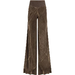 Brown Viscose Casual Pants