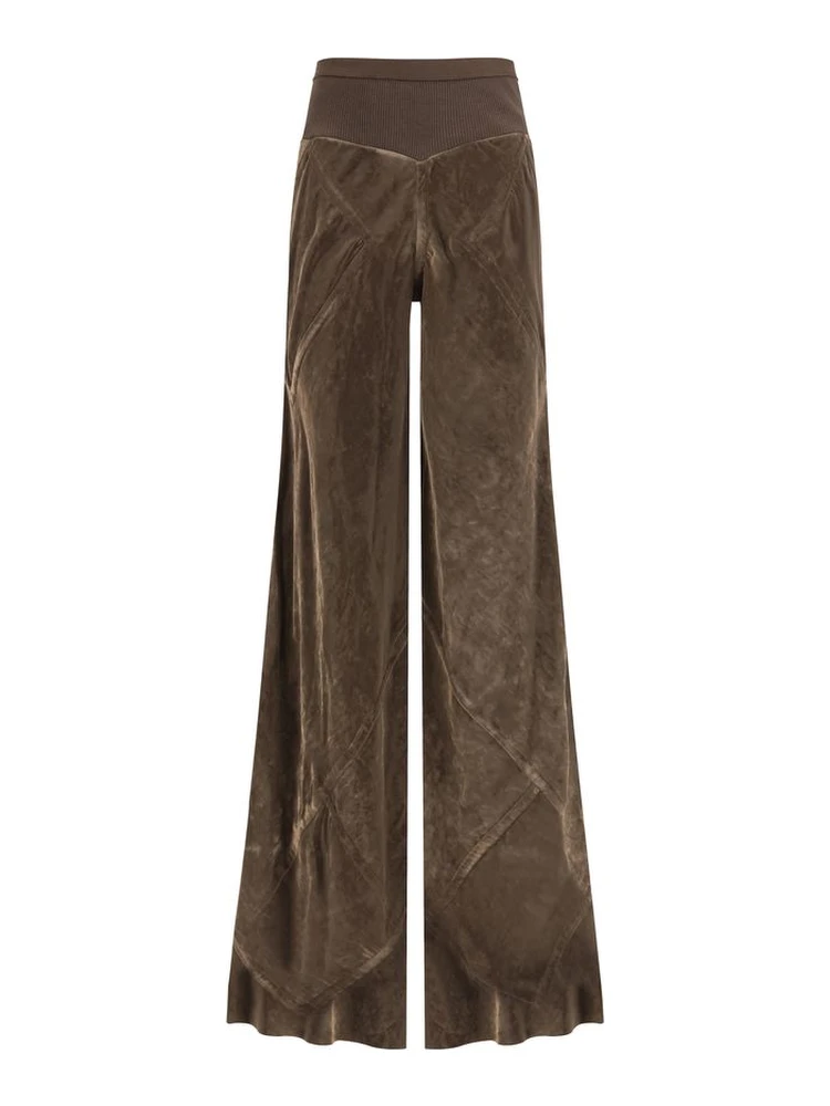 Brown Viscose Casual Pants