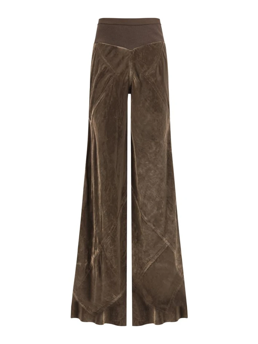 Brown Viscose Casual Pants
