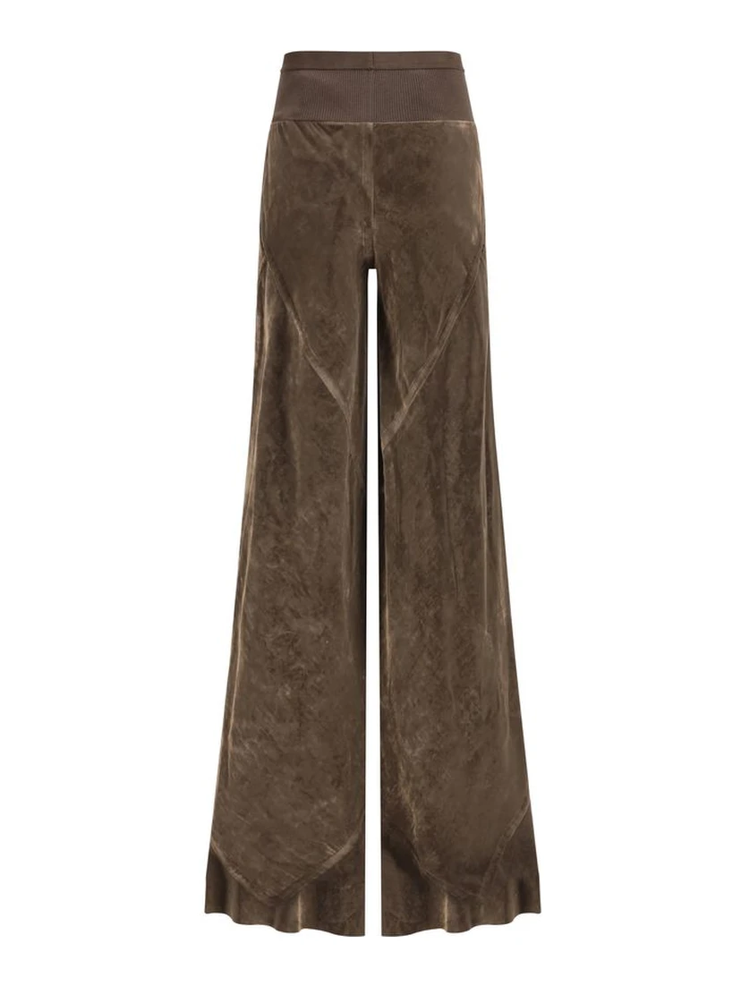 Brown Viscose Casual Pants