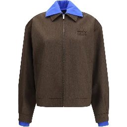 Brown Fleece Wool Bomber