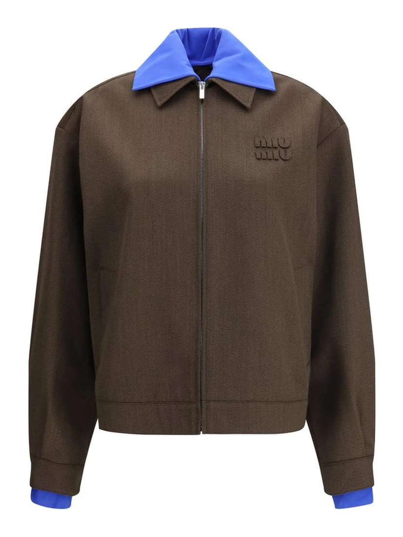 Brown Fleece Wool Bomber