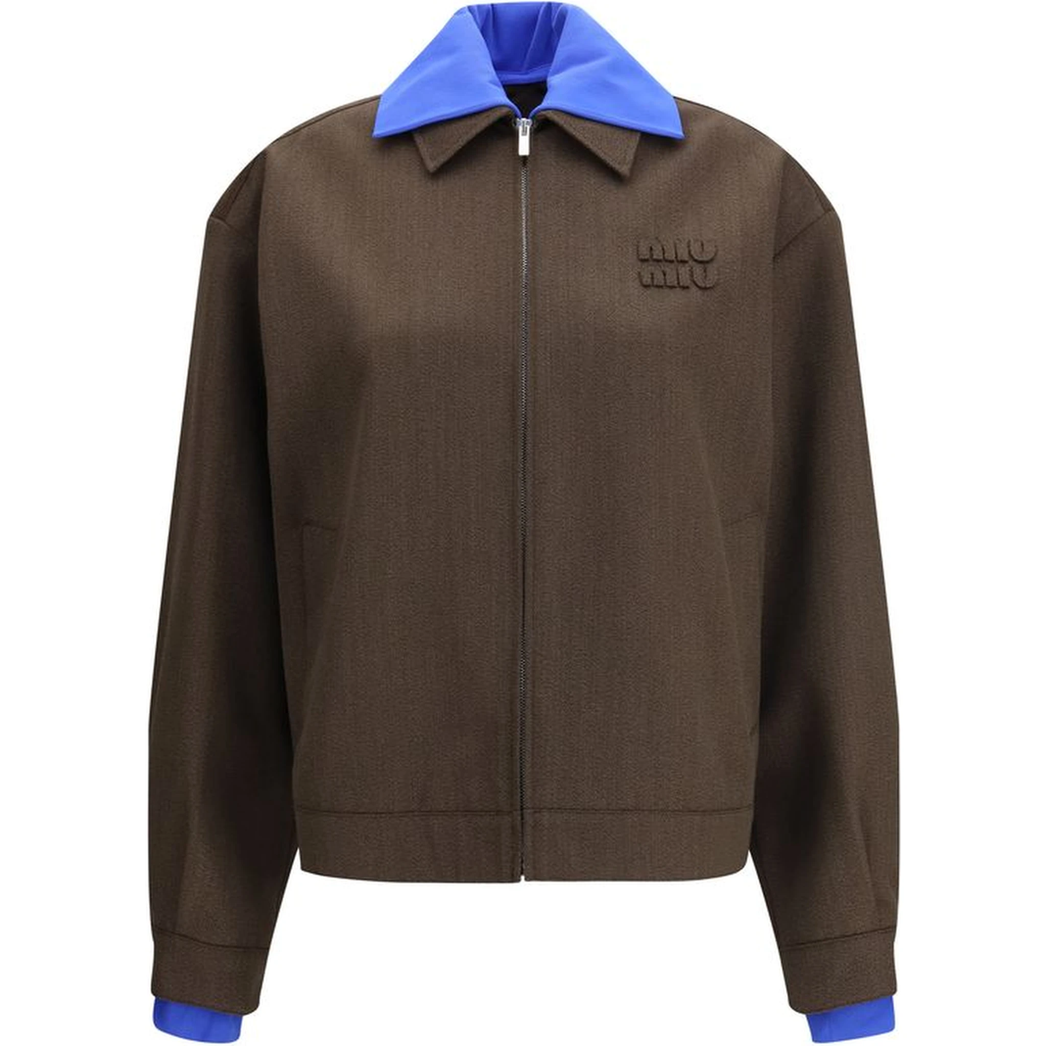 Brown Fleece Wool Bomber