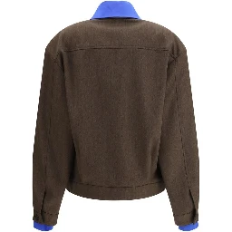 Brown Fleece Wool Bomber