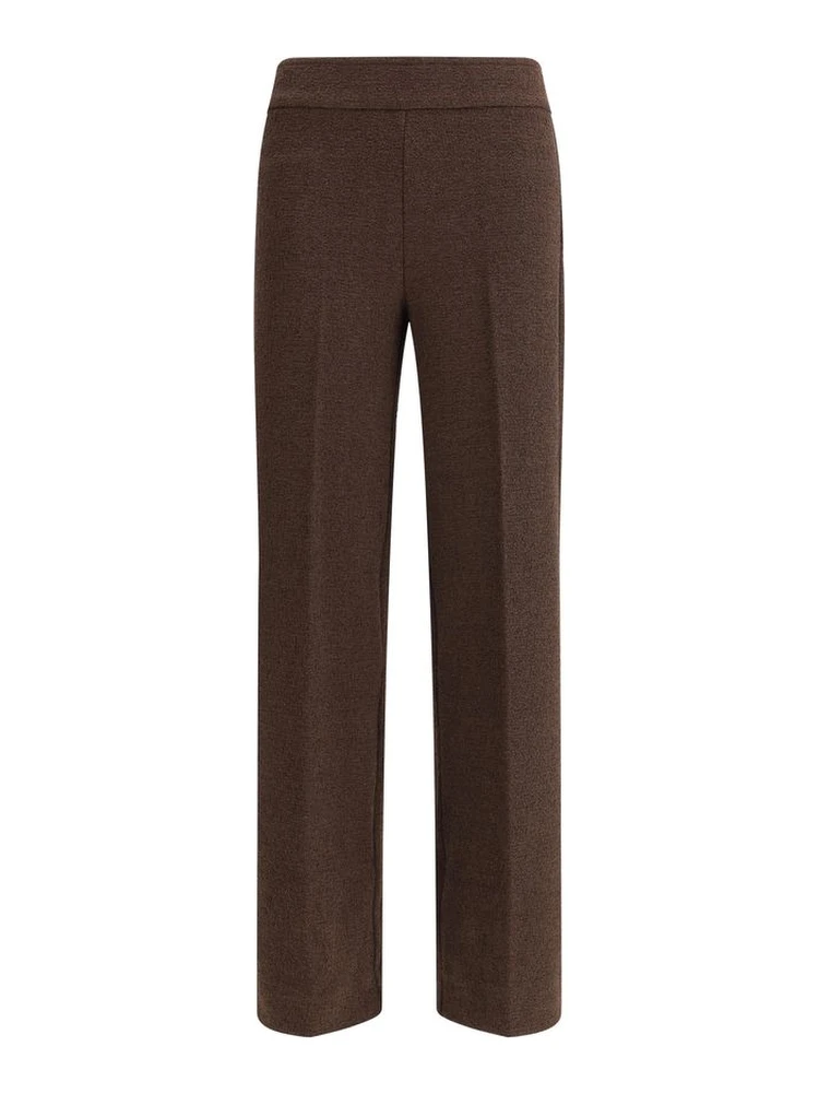 Brown Polyester Casual Pants