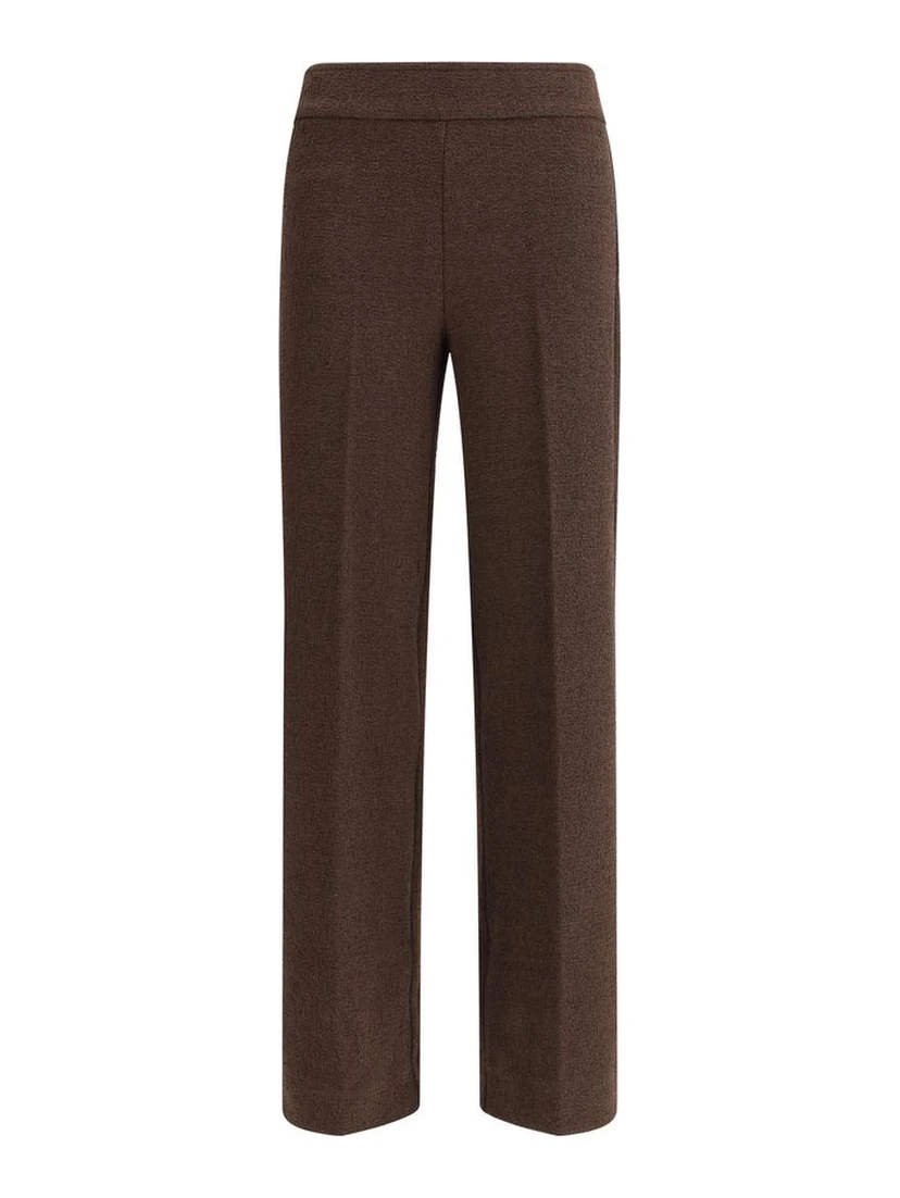 Brown Polyester Casual Pants