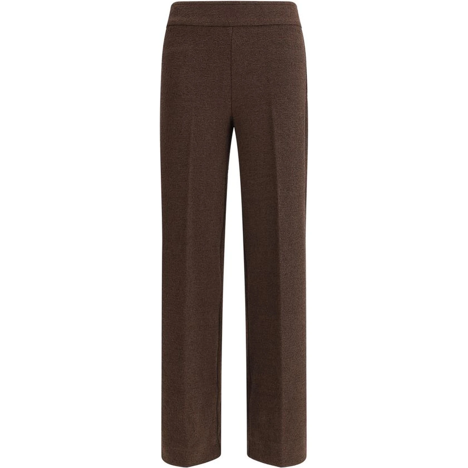 Brown Polyester Casual Pants