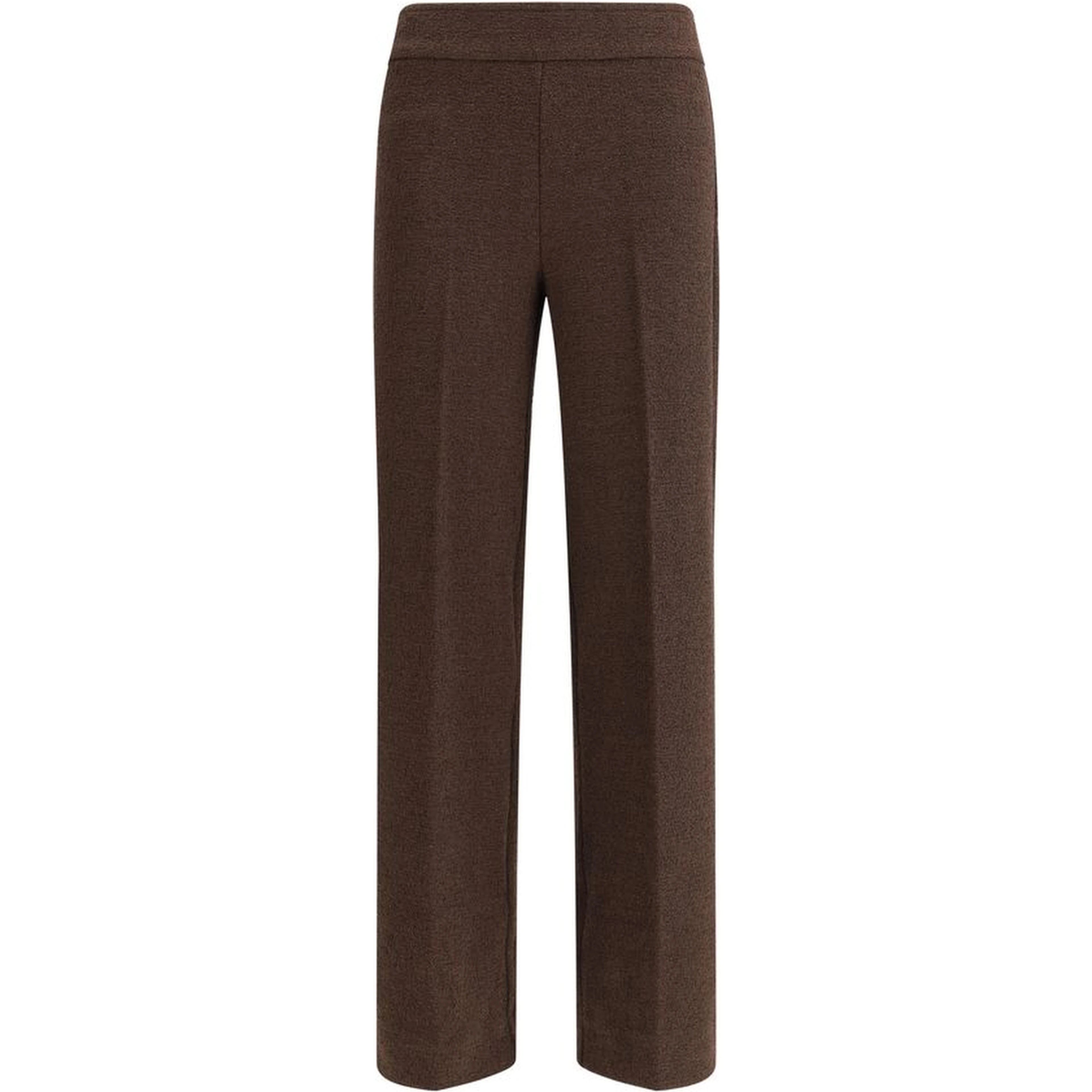 Brown Polyester Casual Pants