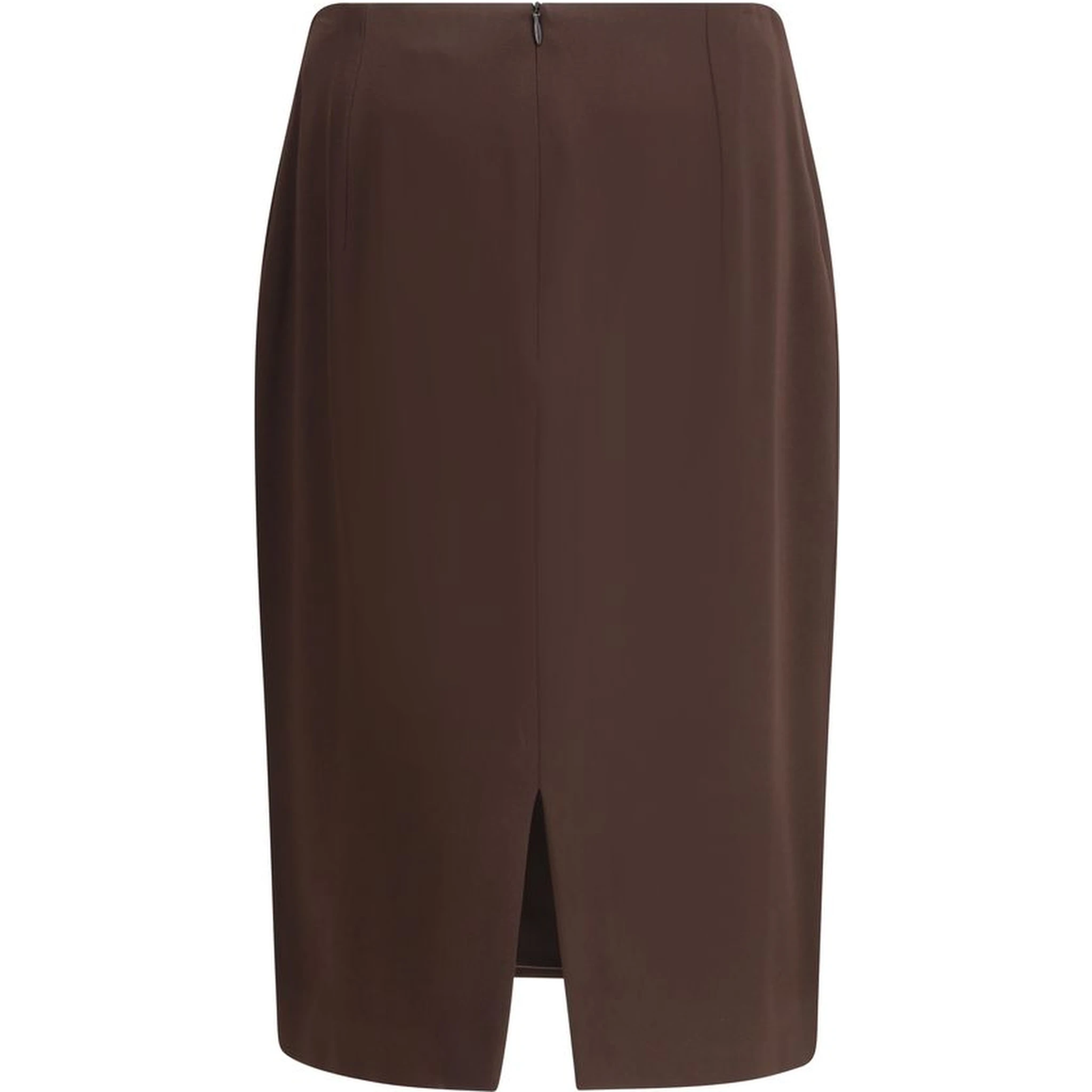 تنورة ميدي بنية اللون من الأسيتات