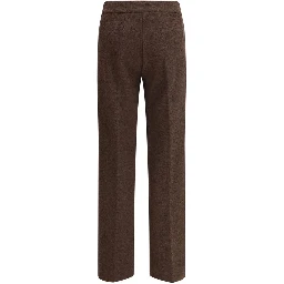 Brown Polyester Casual Pants