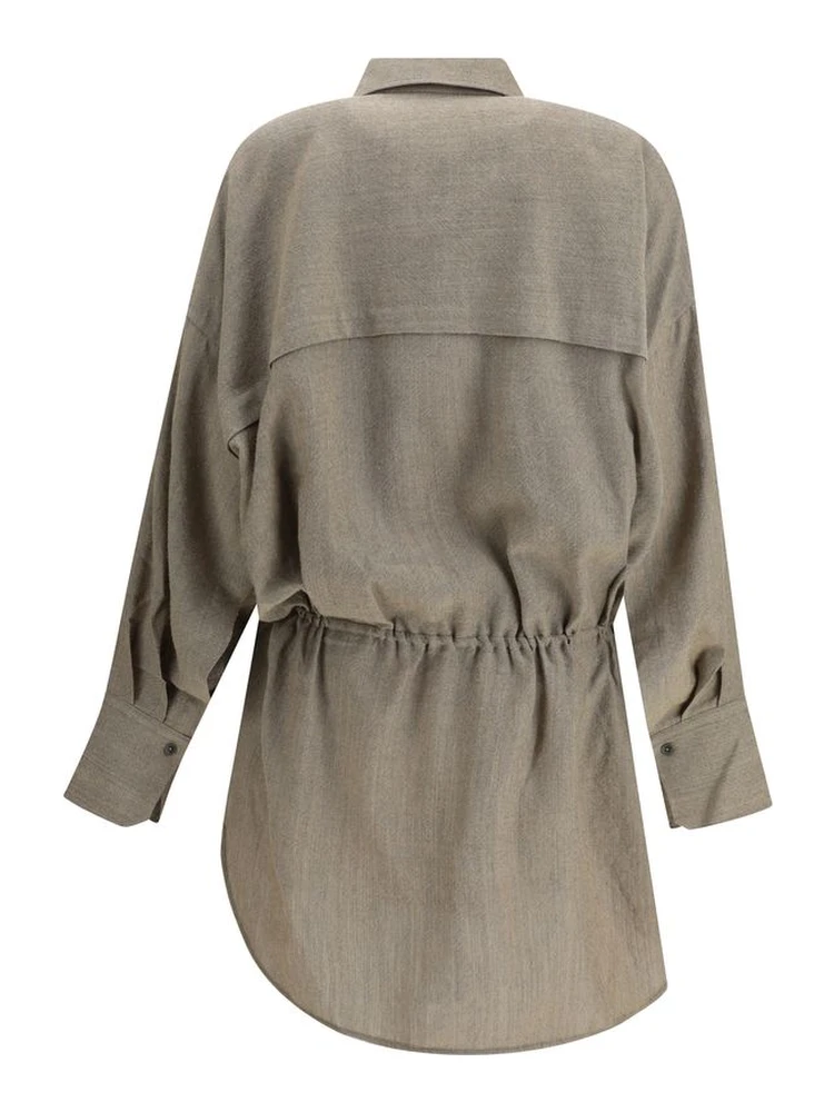 Beige Fleece Wool Casual Dress alternative