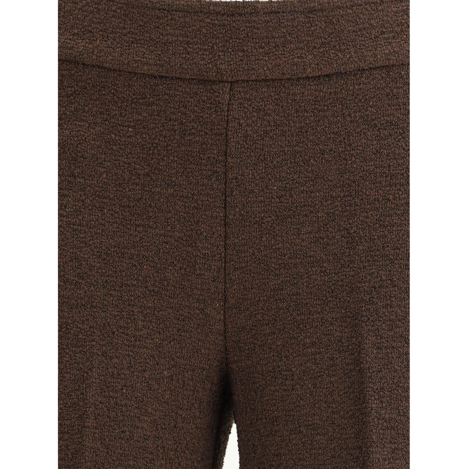 Brown Polyester Casual Pants