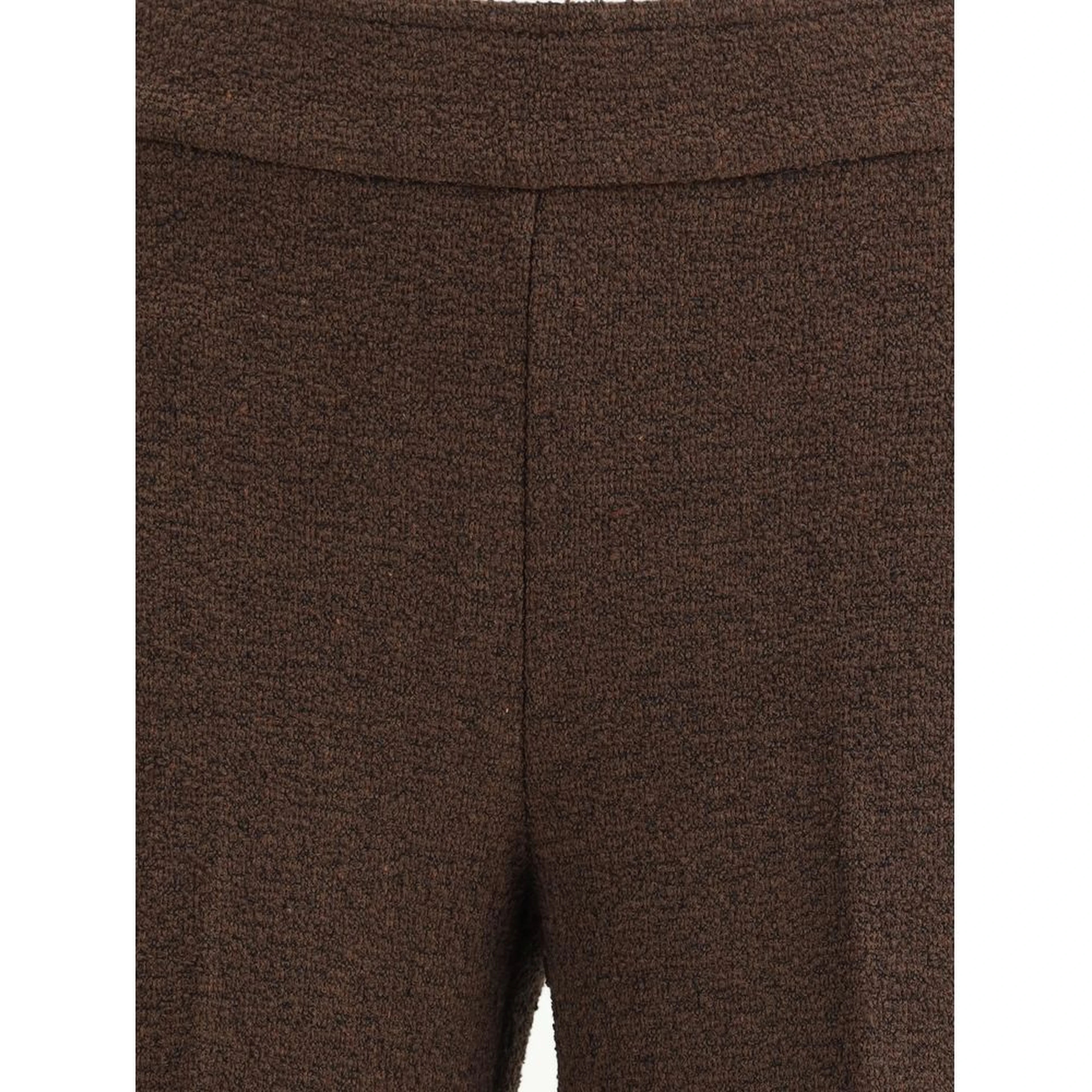 Brown Polyester Casual Pants