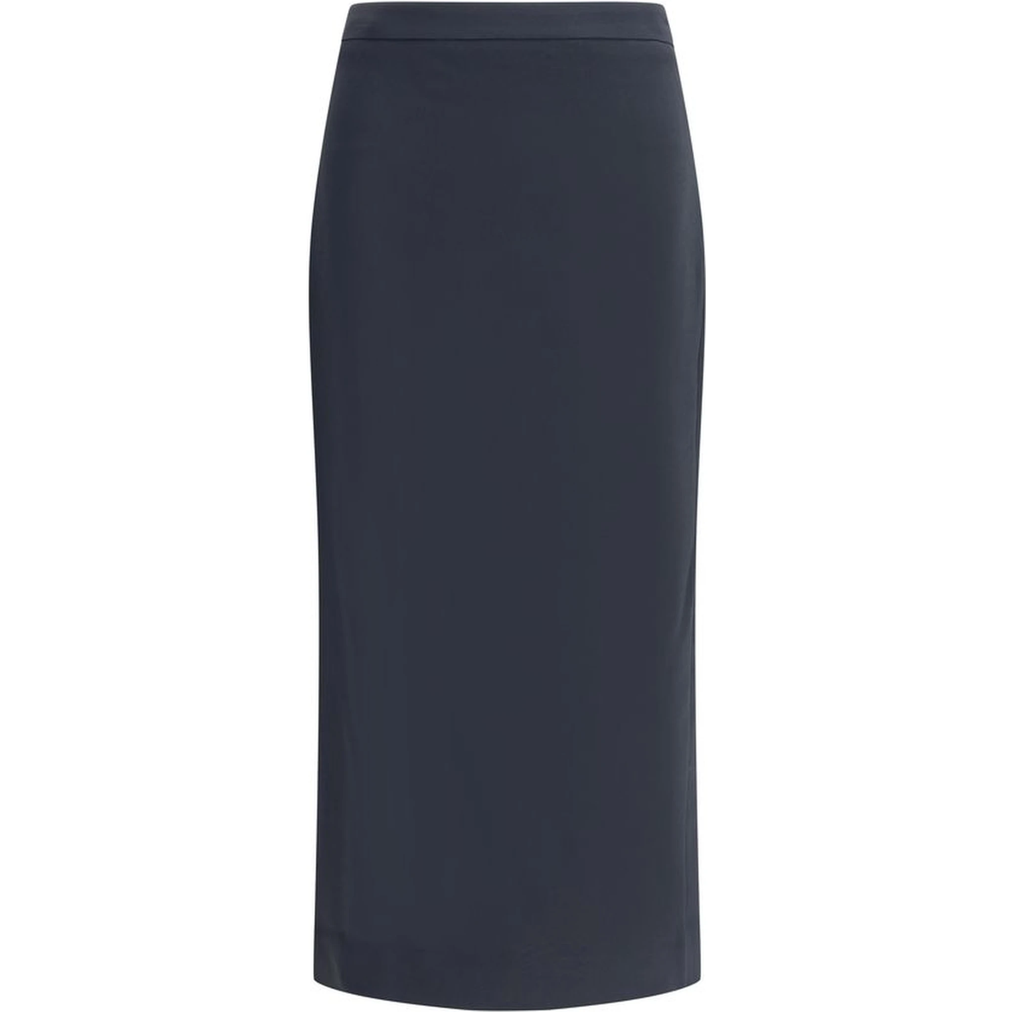 Black Viscose Midi Skirt