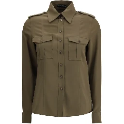 قميص حريري ثنائي اللون