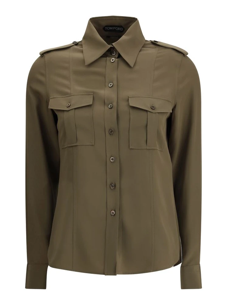 قميص حريري ثنائي اللون