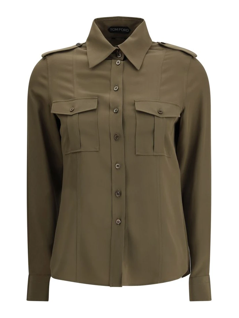 قميص حريري ثنائي اللون