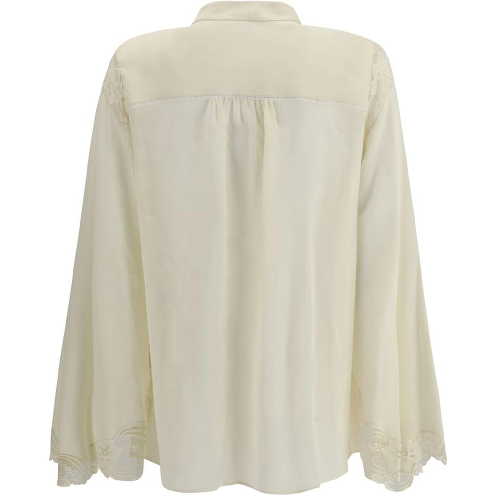 بلوزة حريرية بيج