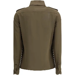 قميص حريري ثنائي اللون