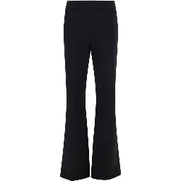 Black Elastane Flared Pants